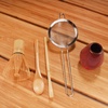 image:imageBambooMN Brand  Matcha Green Tea Whisk Set  Black  5Piece Set  Bamboo Tea AccessoriesDeep Red with Black