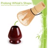 image:imageBambooMN Brand  Matcha Tea Whisk Holder  CoralDeep Red with Black