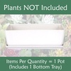 image:imageBambooMN Ceramic Succulent Pots  1 Pot  Short Rectangle  with Ceramic Tray  White  101White  Short Pot