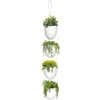 image:imageBambooMN Ceramic Succulent Pots  4 Pots  Bucket Shape  with Rope  White  34 Long1