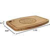 image:imageBambooMN Custom Laser Engraved Bamboo Cutting Board  Couple Initials in Heart  1 Piece  11 x 11 x 075 GroovedFamily Name Circle
