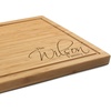 image:imageBambooMN Custom Laser Engraved Bamboo Cutting Board  Couple Initials in Heart  1 Piece  11 x 11 x 075 GroovedFamily Name Corner Engraving