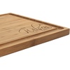 image:imageBambooMN Custom Laser Engraved Bamboo Cutting Board  Couple Initials in Heart  1 Piece  11 x 11 x 075 GroovedFamily Name Corner Engraving