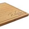 image:imageBambooMN Custom Laser Engraved Bamboo Cutting Board  Couple Initials in Heart  1 Piece  11 x 11 x 075 GroovedFamily Name Corner Engraving