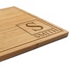 image:imageBambooMN Custom Laser Engraved Bamboo Cutting Board  Couple Initials in Heart  1 Piece  11 x 11 x 075 GroovedInitial Block Light