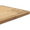 image:imageBambooMN Custom Laser Engraved Bamboo Cutting Board  Couple Initials in Heart  1 Piece  11 x 11 x 075 GroovedInitial Block Light