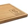 image:imageBambooMN Custom Laser Engraved Bamboo Cutting Board  Couple Initials in Heart  1 Piece  11 x 11 x 075 GroovedInitial Block Light