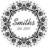 image:imageBambooMN Custom Laser Engraved Bamboo Cutting Board  Couple Initials in Heart  1 Piece  11 x 11 x 075 GroovedThick Swirl Circle