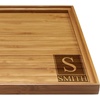 image:imageBambooMN Custom Laser Engraved Bamboo Serving Tray  A Family Story  17 x 13 x 075  Square Edge  1 PieceSquare Dark Monogramstyle