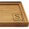 image:imageBambooMN Custom Laser Engraved Bamboo Serving Tray  A Family Story  17 x 13 x 075  Square Edge  1 PieceSquare Light Monogramstyle