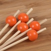 image:imageBambooMN Decorative Ball End Cocktail Fruit Sandwich Picks Skewers for Catered Events Holidays Restaurants or Buffets Party Supplies  39 Silver 300 PcsOrange