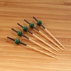 image:imageBambooMN Decorative Ball End Cocktail Fruit Sandwich Picks Skewers for Catered Events Holidays Restaurants or Buffets Party Supplies  39 Silver 300 PcsDark Green