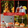 image:imageBambooMN Decorative Ball End Cocktail Fruit Sandwich Picks Skewers for Catered Events Holidays Restaurants or Buffets Party Supplies  39 Silver 300 PcsSliver