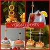 image:imageBambooMN Decorative Ball End Cocktail Fruit Sandwich Picks Skewers for Catered Events Holidays Restaurants or Buffets Party Supplies  47 Blue 100 pcsSliver