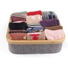 image:imageBambooMN Dresser Drawer Organizer Bamboo  3 Cells  GrayBrown