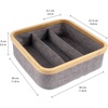 image:imageBambooMN Dresser Drawer Organizer Bamboo  3 Cells  GrayBrown