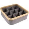 image:imageBambooMN Dresser Drawer Organizer Bamboo  3 Cells  GrayGray