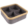 image:imageBambooMN Dresser Drawer Organizer Bamboo  3 Cells  GrayGray