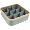 image:imageBambooMN Dresser Drawer Organizer Bamboo  3 Cells  GrayGreen