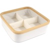 image:imageBambooMN Dresser Drawer Organizer Bamboo  3 Cells  GrayWhite