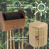 image:imageBambooMN Granulated Bamboo Charcoal Odor Absorber Bag in Decorative 4 Brown Cylinder 2 SetsGreen