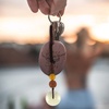 image:imageBambooMN Harmony Jade Donut Healing Necklace  Colorful Chakra Gemstone Keychains  Stone Disc Balancing PendantsJade Keychain  Style B