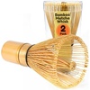 image:imageBambooMN Japanese Matcha Whisk Chasen  Traditional Handcurled Matcha Utensil  Black  2 PiecesNatural Golden Brown