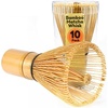 image:imageBambooMN Japanese Matcha Whisk Chasen  Traditional Handcurled Matcha Utensil  Black  2 PiecesNatural Golden Brown