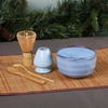 image:imageBambooMN Matcha Bowl Set Includes Bowl Rest Tea Whisk Chasaku amp Tea Spoon 1 Set Mint GreenShimmering Blue