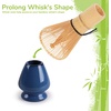 image:imageBambooMN Matcha Green Tea Whisk And Scoop 4 Piece Set  White Holder  1 SetSet  Deep Blue