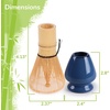 image:imageBambooMN Matcha Green Tea Whisk And Scoop 4 Piece Set  White Holder  1 SetSet  Deep Blue