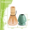 image:imageBambooMN Matcha Green Tea Whisk And Scoop 4 Piece Set  White Holder  1 SetSet  Green