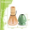 image:imageBambooMN Matcha Green Tea Whisk And Scoop 4 Piece Set  White Holder  1 SetSet  Soft Light Green