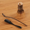 image:imageBambooMN Matcha Tea Set  Matcha Whisk Chasen Scoop Chashaku Deep Scoop Traditional Japanese Style  2 SetsBlack Tea Whisk  Black Chasaku  Black Deep Scoop