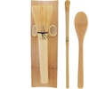 image:imageBambooMN Matcha Whisk Set  Skinny Golden Chasen Tea Whisk Tray Chashaku Hooked Bamboo Scoop Tea Spoon  2 SetsSkinny Golden Tea Whisk  Tray  Chasaku  Teaspoon Set