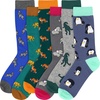 image:imageBambooMN Mens Cotton Colorful Design Fashion Novelty Dress SocksAssortment 6b  6 Pairs