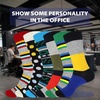 image:imageBambooMN Mens Cotton Colorful Design Fashion Novelty Dress SocksColor 3  2 Pairs