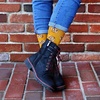 image:imageBambooMN Mens Cotton Colorful Design Fashion Novelty Dress SocksPretzel Print  1 Pair