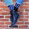 image:imageBambooMN Mens Cotton Colorful Design Fashion Novelty Dress SocksRed White Blue Flag  1 Pair