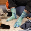 image:imageBambooMN Mens Rayon from Bamboo Athletic Tie Dye Crew SocksRed