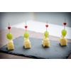 image:imageBambooMN Sample Pack Decorative Bamboo Cocktails Hors Doeuvres Fruit Sandwich Skewers Picks for Catered Events Holidays Restaurants or Buffet Party Supplies 30 PiecesHeart Red