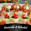 image:imageBambooMN Sample Pack Decorative Bamboo Cocktails Hors Doeuvres Fruit Sandwich Skewers Picks for Catered Events Holidays Restaurants or Buffet Party Supplies 30 PiecesKnot Green
