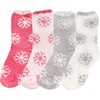 image:imageBambooMN Soft Warm Cozy Fuzzy Snowflake Socks Variety of Color OptionsAssortment 4a