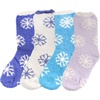 image:imageBambooMN Soft Warm Cozy Fuzzy Snowflake Socks Variety of Color OptionsAssortment 4b