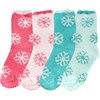 image:imageBambooMN Soft Warm Cozy Fuzzy Snowflake Socks Variety of Color OptionsAssortment 4d