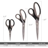image:imageBambooMN Titanium Softgrip Scissors Set for Sewing Arts Crafts Office  1 Set of 3  Black wGrey Inlays3pc Black W Gray Inlays