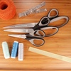 image:imageBambooMN Titanium Softgrip Scissors Set for Sewing Arts Crafts Office  1 Set of 3  Black wGrey Inlays3pc Black W Gray Inlays
