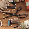 image:imageBambooMN Titanium Softgrip Scissors Set for Sewing Arts Crafts Office  1 Set of 3  Black wGrey Inlays3pc Black W Gray Inlays