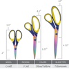 image:imageBambooMN Titanium Softgrip Scissors Set for Sewing Arts Crafts Office  1 Set of 3  Black wGrey Inlays3pc Blue W Yellow Inlays