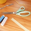 image:imageBambooMN Titanium Softgrip Scissors Set for Sewing Arts Crafts Office  1 Set of 3  Black wGrey Inlays3pc Mint W Light Green Inlays